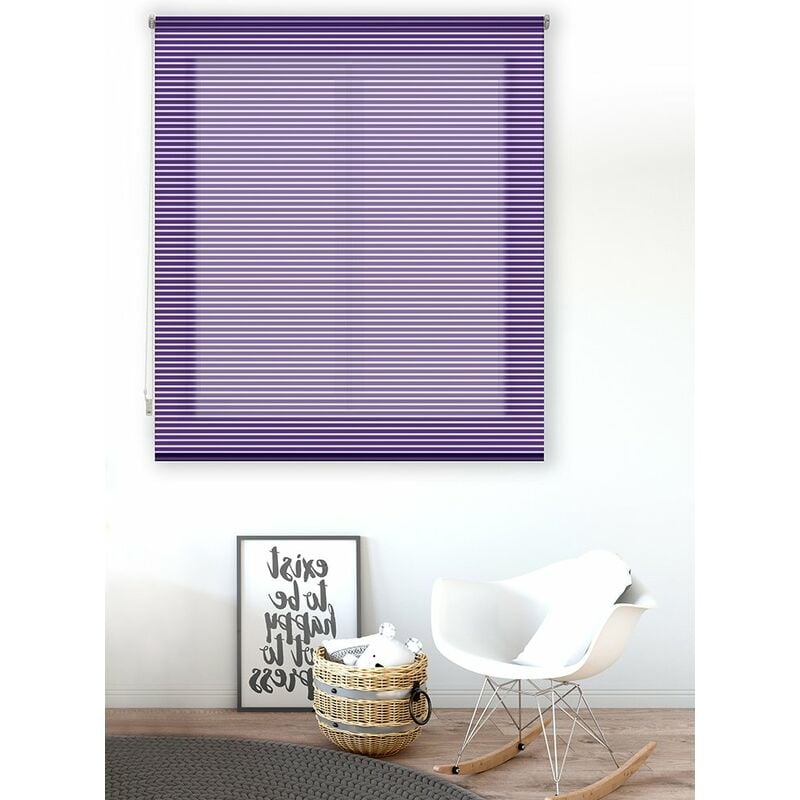 

Estor Enrollable Happystor Line Rayado Liso 111-Violeta 170x180cm