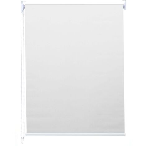Estor enrollable HHG-367, estor enrollable de ventana de tiro lateral, 120x160cm protección solar blackout opaco, blanco