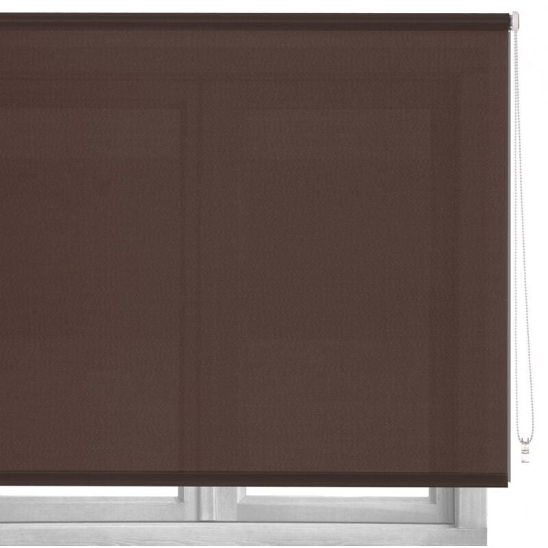 

Estor enrollable marrón de tela de 100x180 cm