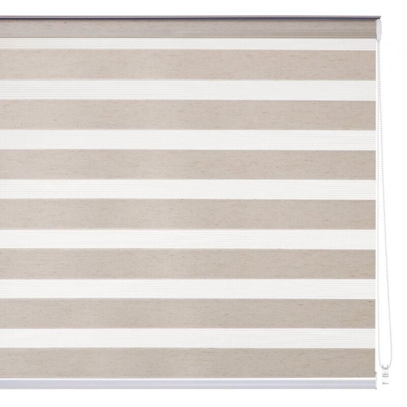 

Estor enrollable noche y día beige de tela de 80x250 cm