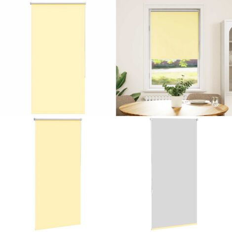 Estor Enrollable Opaco Amarillo 80x130 cm Tela Ancho 75,7 cm - Persiana opaca - Privacidad