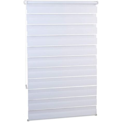 Estor enrollable opaco de doble cara sin taladrar 90 x 150 cm blanco 130002539/2