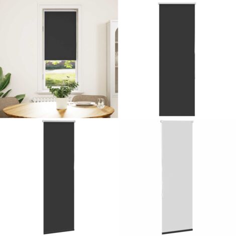 Estor Enrollable Opaco negro 40x130 cm Tela Ancho 35,7 cm - Privacidad - Control de luz