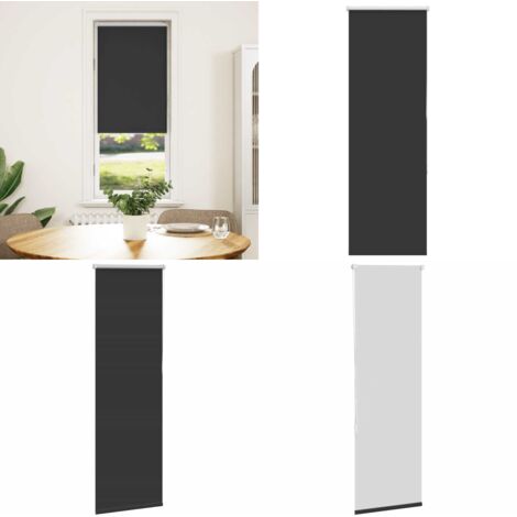 Estor Enrollable Opaco negro 40x175 cm Tela Ancho 35,7 cm - Persiana opaca - Privacidad