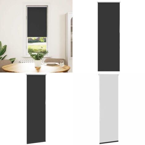 Estor Enrollable Opaco negro 50x175 cm Tela Ancho 45,7 cm - Persiana opaca - Privacidad