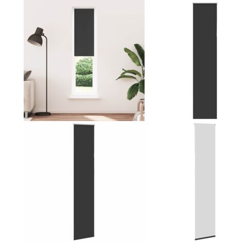 Estor Enrollable Opaco negro 55x230 cm Tela Ancho 50,7 cm - Privacidad - Control de luz