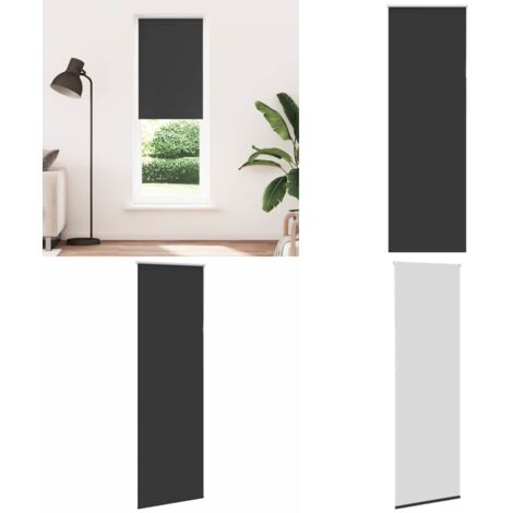 Estor Enrollable Opaco negro 75x210 cm Tela Ancho 70,7 cm - Persiana opaca - Privacidad