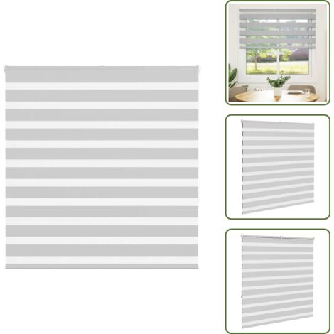 Estor enrollable - vidaXL Estor cebra gris claro 150x150cm tejido ancho 145,9cm poliéster - Privacidad