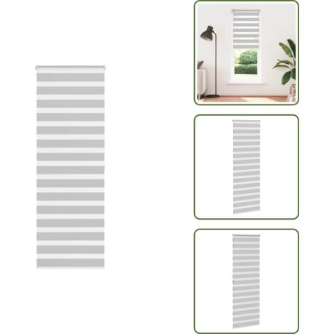 Estor enrollable - vidaXL Estor cebra gris claro 70x200cm tejido ancho 65,9 cm poliéster - Privacidad