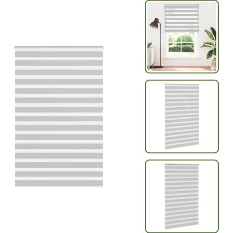 Estor gris claro - vidaXL Estor cebra gris claro 150x230cm tejido ancho 145,9cm poliéster - Persiana con cadena