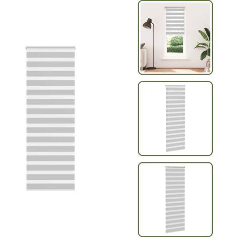 Estor gris claro - vidaXL Estor cebra gris claro 75x200cm tejido ancho 70,9 cm poliéster - Persiana con cadena
