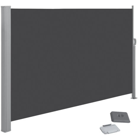Estor lateral para protección visual de sombrilla de balcón y terraza 200 x 350 cm gris antracita 120001852