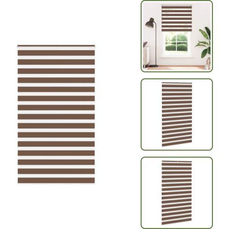 Estor marrón - vidaXL Estor cebra marrón 120x200 cm tejido ancho 115,9 cm poliéster - Persiana con cadena