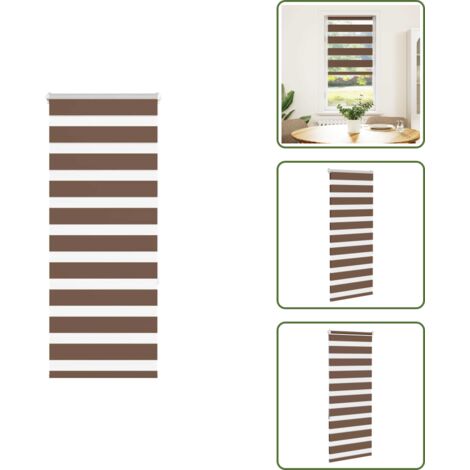 Estor marrón - vidaXL Estor cebra marrón 65x150 cm tejido ancho 60,9 cm poliéster - Persiana con cadena