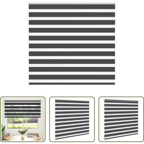 Estor negro -  Estor cebra negro 160x100 cm tejido ancho 155,9 cm poliéster