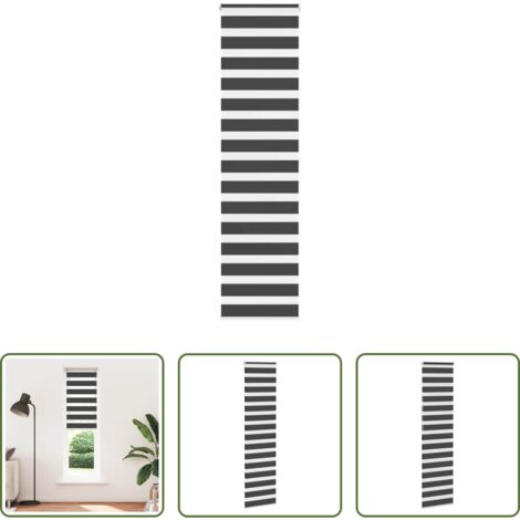 Estor negro - Estor cebra negro 65x200 cm tejido ancho 55,9 cm poliéster