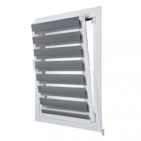 Estor Noche y Día EasyFix, instalación sin taladrar, Plata