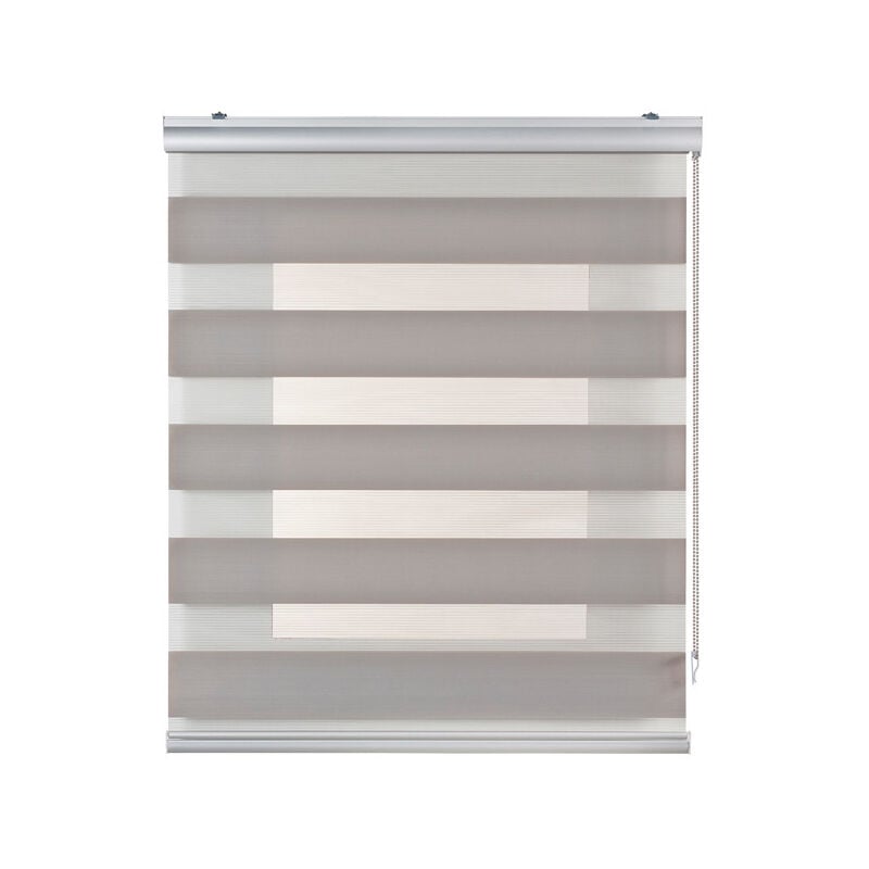 

Estor Noche y Día Plus, estor enrollable con acabados de aluminio Premium Gris Piedra, 80 x 250cm
