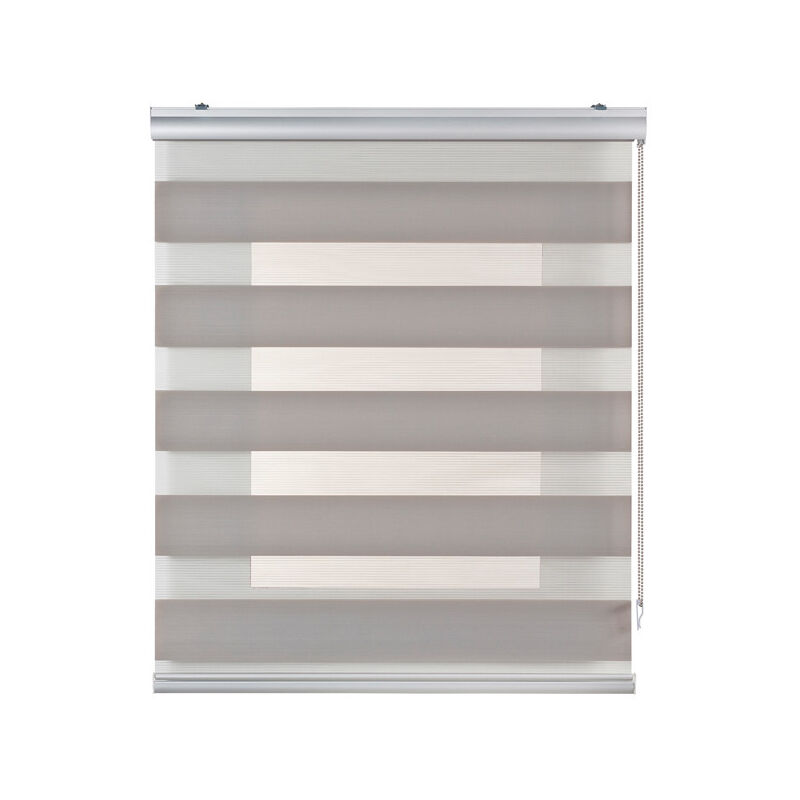 

Estor Noche y Día Plus, estor enrollable con acabados de aluminio Premium Gris Piedra, 100 x 250cm