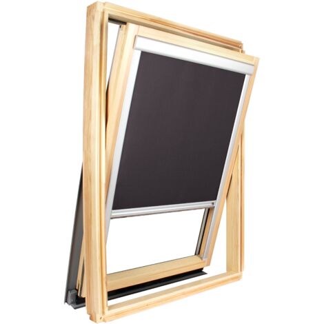 Estor opaco compatible Roto ® - Vidrio Al 63.5 x 40 cm Negro