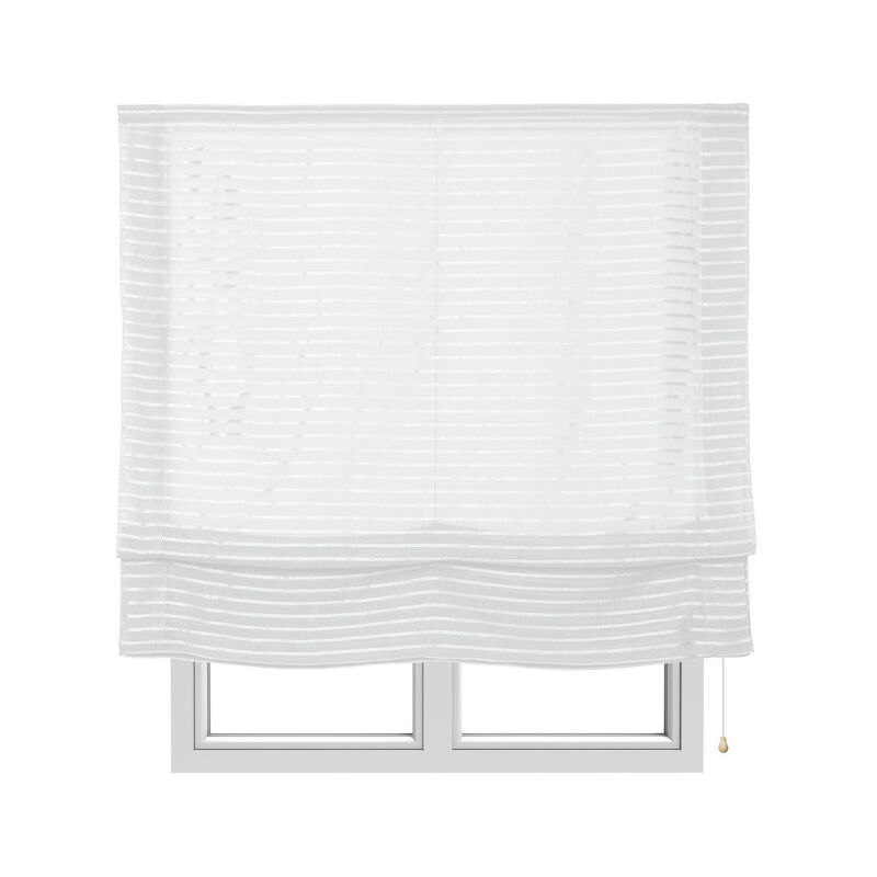 

Estor Plegable con varillas, estor textil translúcido Blanco sin varillas, 90 x 250cm