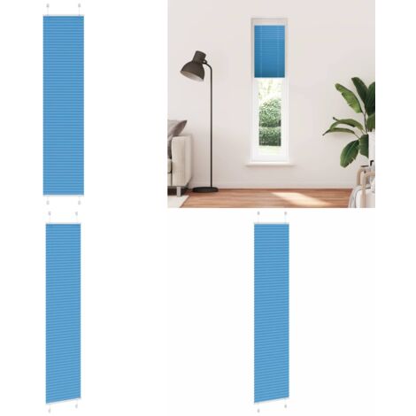 Estor Plisado azul 40x200 cm Tela Ancho 39,4 cm Poliéster - Persiana azul - Estor plisado