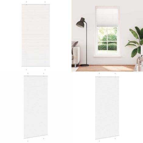 Estor Plisado blanco 85x200 cm Tela Ancho 84,4 cm Poliéster - Estor blanco - Persiana de poliéster