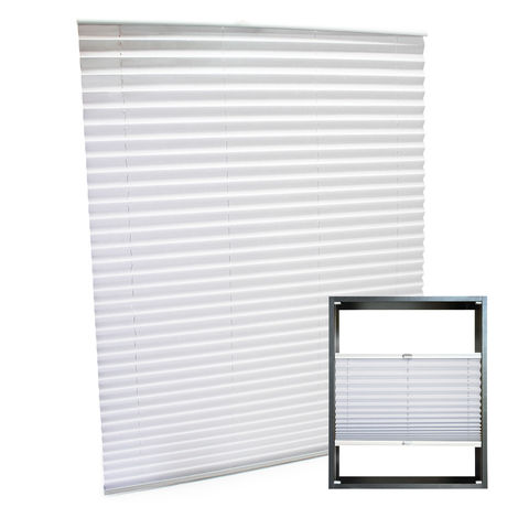 Estor plisado color blanco 100x150cm Persiana interior Cortina enrollable Celosía para ventana