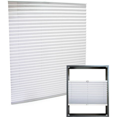 Estor plisado color blanco 45x100cm Persiana interior Cortina enrollable Celosía para ventana