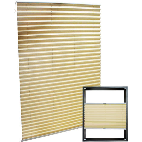 Estor plisado color crema 55x150cm Persiana interior Cortina enrollable Celosía para ventana
