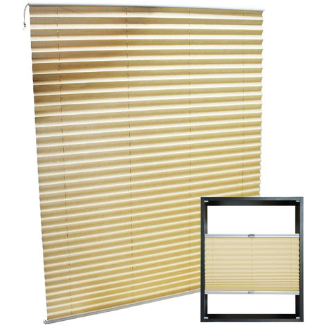 Estor plisado color crema 80x150cm Persiana interior Cortina enrollable Celosía para ventana
