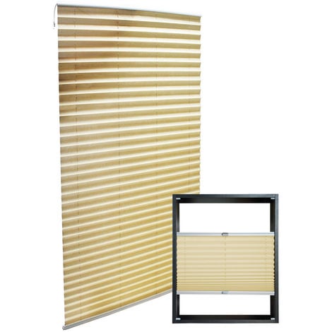 Estor plisado color crema 80x200cm Persiana interior Cortina enrollable Celosía para ventana