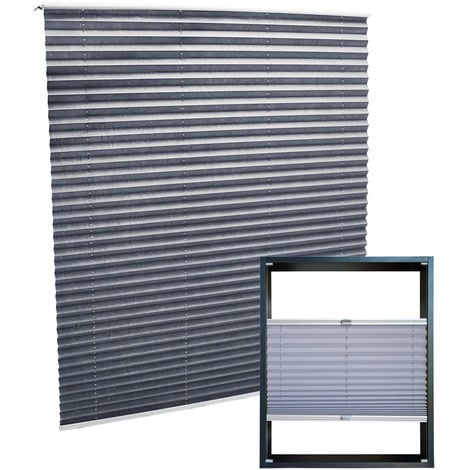 Estor plisado color gris 55x100cm Persiana interior Cortina enrollable Celosía para ventana