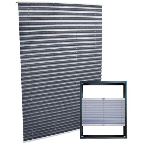 Estor plisado color gris 60x150cm Persiana interior Cortina enrollable Celosía para ventana