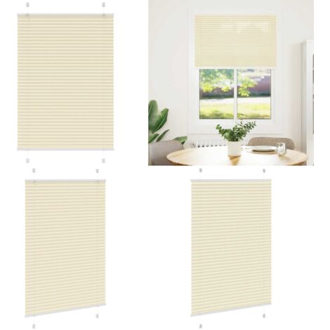 Estor Plisado crema 100x100 cm Tela Ancho 99,4 cm Poliéster - Estor plisado - Persiana crema