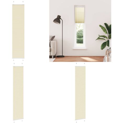 Estor Plisado crema 40x200 cm Tela Ancho 39,4 cm Poliéster - Estor plisado - Persiana de poliéster