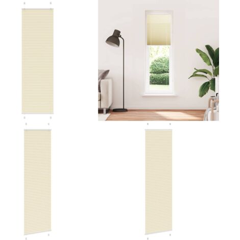 Estor Plisado crema 55x200 cm Tela Ancho 54,4 cm Poliéster - Estor plisado - Persiana crema