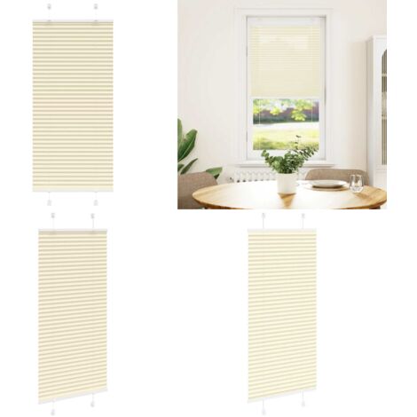 Estor Plisado crema 60x100 cm Tela Ancho 59,4 cm Poliéster - Persiana crema - Estor plisado