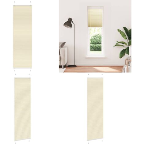 Estor Plisado crema 60x200 cm Tela Ancho 59,4 cm Poliéster - Estor plisado - Tela de poliéster