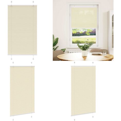 Estor Plisado crema 80x100 cm Tela Ancho 79,4 cm Poliéster - Estor plisado - Privacidad