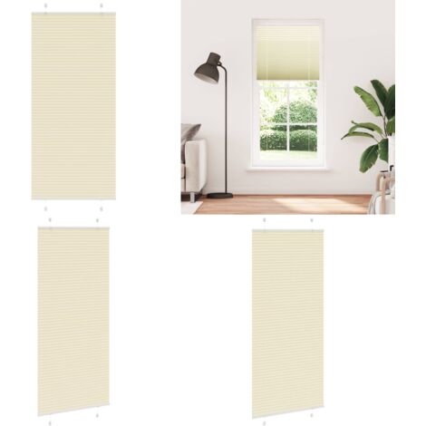 Estor Plisado crema 85x200 cm Tela Ancho 84,4 cm Poliéster - Estor plisado - Persiana crema