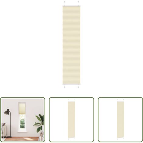 Estor plisado -  Estor Plisado crema 45x200 cm Tela Ancho 44,4 cm Poliéster