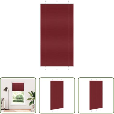 Estor plisado -  Estor Plisado rojo burdeos 80x200 cm Tela Ancho 109,4 cm