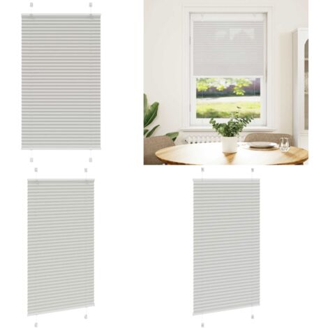 Estor Plisado gris claro 80x100 cm Tela Ancho 79,4 cm Poliéster - Estor gris claro - Persiana de poliéster