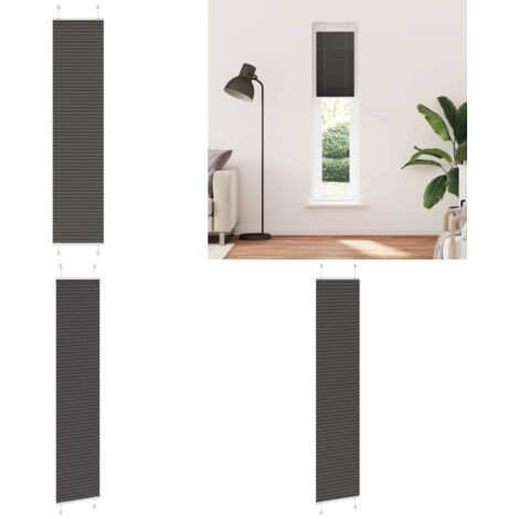 Estor Plisado negro 40x200 cm Tela Ancho 39,4 cm Poliéster - Persiana negra - Tela plisada