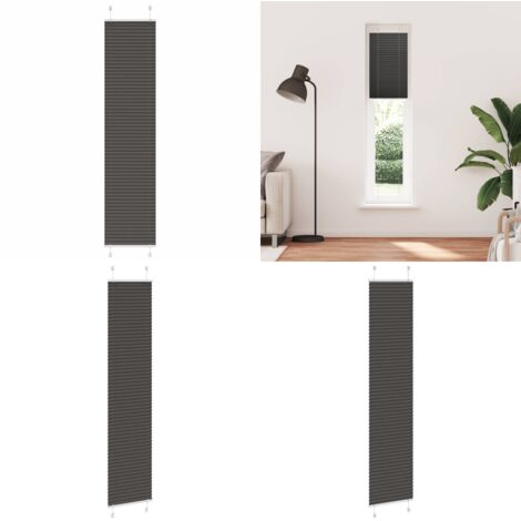 Estor Plisado negro 50x200 cm Tela Ancho 49,4 cm Poliéster - Persiana negra - Tela plisada