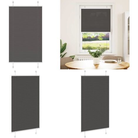 Estor Plisado negro 80x100 cm Tela Ancho 79,4 cm Poliéster - Persiana negra - Persiana de poliéster