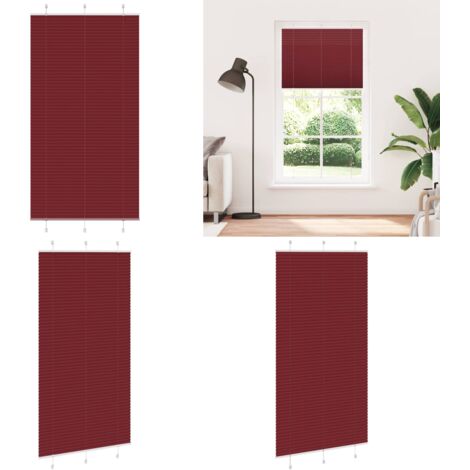 Estor Plisado rojo burdeos 80x200 cm Tela Ancho 109,4 cm - Estor plisado - Privacidad