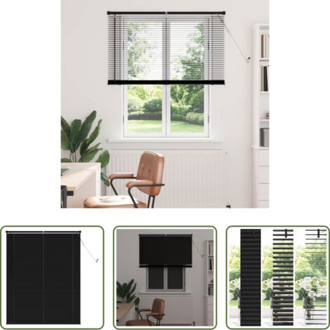 Estor veneciano -  Persiana Veneciana Manual Ajustable Negro 150 x 110 cm PVC