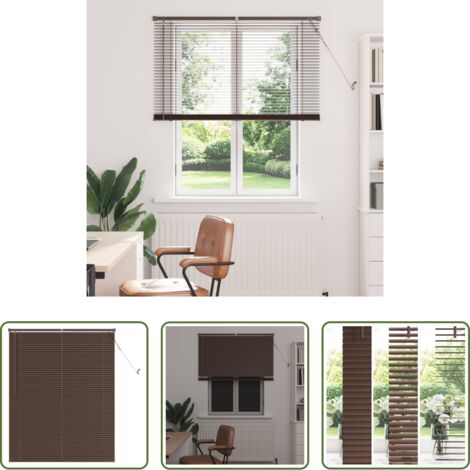 Estor veneciano -  Persiana Veneciana Marrón Oscuro con Patrón 150 x 120 cm PVC